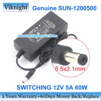 Genuine SWITCHING SUN-1200500 12V 5A 60W AC Adapter for ACER 32 INCH CURVE MONITOR Dahua CVR502A-16 Msi OPTIX MAG27CQ Charger