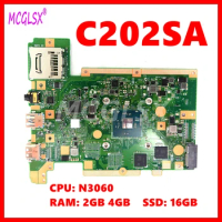 C202SA Mainboard For ASUS Chromebook C202SA C202S C202 Laptop Motherboard With N3060 CPU 2GB/4GB-RAM 16GB-SSD