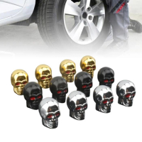 4pcs Skull Valve Caps ABS Car Wheel Plugs For Alloy Wheels Tire Valve Cap Auto Valve Cover Nipple Caps For Cars Motorcycles Bike