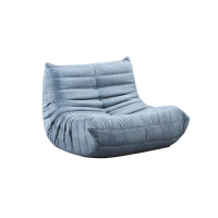 【柏蒂家居】安西雅毛毛蟲布沙發/懶人沙發/單人沙發/休閒造型椅-灰色