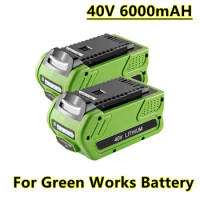 LEFEIYI 40V 6000mAh Rechargeable Replacement Battery For Creabest 40V 200W GreenWorks 29462 29472 22272 G-MAX GMAX Battery
