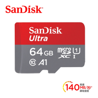 SanDisk Ultra microSDHC UHS-I (A1)64GB記憶卡(公司貨)140MB/s