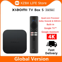 Global Version Xiaomi Mi TV Box 2nd Gen 4K Ultra HD Google TV 2GB 8GB Dolby Vision HDR10+ Google Assistant Smart Mi Box S Player