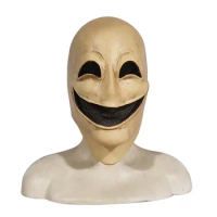 High-Rise Invasion Cosplay Mask,Black Bullet Mask,Brown Smile Latex Mask for Halloween Masquerade Party Props