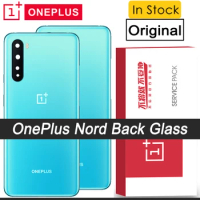 100% Original Glass For OnePlus Nord AC2001 AC2003 Back Battery Cover Rear Cover Housing Case with Camera Lens Repair Parts