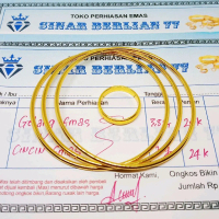 gelang kroncong polos dewasa isi 3 pcs free cincin polos emas muda