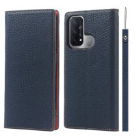 Litchi Genuine Leather Case for LG K50 V60 ThinQ 5G L-51A Tective Sleeve With Bracket Cover