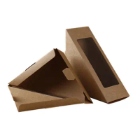 500Pcs/Lot 3 Size Restaurants Catering Supplies Sandwiches Container Kraft Paper Take Out Food Lunch Box Wholesale
