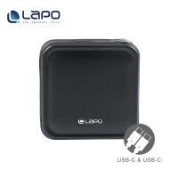 【LaPO】11200mAh 全功能無線充電行動電源_43.12Wh(WT-08P/附萬國轉接頭)-Type-C+Type-C線,城影灰