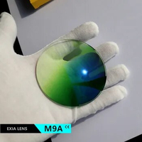 EXIA M9A Sunglasses Lenses 1.61 MR-8 UV400 Gradient Green SHMC Anti-Reflective Good for Rimless Glasses Base Curve 3