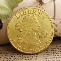 總統托馬斯·杰斐遜小金幣  外國硬幣1/2盎司仿金銅幣紀念幣