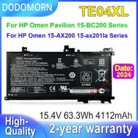 DODOMORN TE04XL Battery For HP Omen 15-AX200 15-AX210TX 15-AX218TX 15-AX235NF 15-BC200 15-BC219TX HSTNN-DB7T 15.4V 63.3Wh