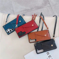 Fashion Card Wallet Crossbody Chain Leather Case For Samsung Galaxy S23 ultra Case S22 S21 Plus Cover S22ultra Capa