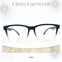 Kacamata Big Size Untuk Wajah Lebar S301 Hitam Gradasi Transparan Flexibel Elastis Hanya Frame