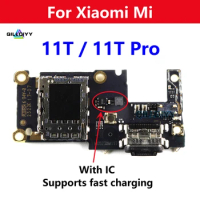 For Xiaomi Mi 11T Pro 11TPro USB Charging Board Dock Port Connector Plug SIM Card Holder Connect Flex Cable Repair Parts