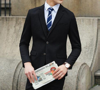 FINDSENSE品牌 韓國男 三件式西裝修身外套 成套西裝外套 西裝外套 外套+背心+褲子