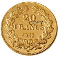 France 20 France 1843A Gold Plated Copy Decorative Coin