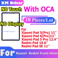 10 PCS With OCA For Xiaomi Pad 5/mi Pad 6(Pro)/mi Pad 5 Pro 12.4'' For mi Pad 10.6'' Redmi Pad SE Front Glass Replacement Parts