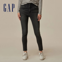 【GAP】女裝 高腰緊身牛仔褲-黑灰色(798882)