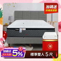 【Famo法摩】日本ICOLD涼感布比利時乳膠硬式獨立筒泡棉護邊床墊-雙人5尺(送防蟎保潔墊)