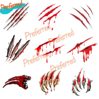 Horror Decals Scratched Stripes Bloody Claw Marks Car Stickers Car Styling Accessories Vinyl Motorcycle Helmet Trunk Decals
