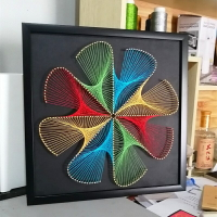 幾何圖形 釘子繞線畫diy材料包 毛線纏繞畫手工裝飾紗線弦絲禮物
