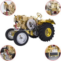 Gasoline Tractor Model Four-wheeler Hand-held Water-cooled Single-cylinder Steam Engine Model Toy