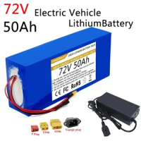 72V 20Ah-50Ah 21700 Lithium Battery Pack 84V Electric Bicycle Scooter Motorcycle BMS 3000W High Power Battery + Free 3A Charger