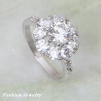 Christmas Gift Womens Engagement Rings Silver Color CZ Rings Size 5.75 6.5 6 7 AR087