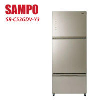 SAMPO 聲寶 530L三門一級能玻璃變頻冰箱 SR-C53GDV-Y3-含基本安裝+舊機回收