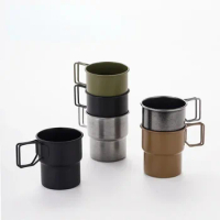 304 Stailess Steel Coffee Beer Water Mug Nature Hike Tourism Travel Picnic Portable Mug Camping Cup Unbreakable Cupped Tableware