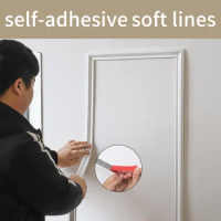 Waterproof Decorative Strip Wall Stickers Self Adhesive Line of Mirror Frame Soft PVC Decorative Line Frame Trim Wall Decor