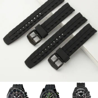 Adapt to Casio Casio Edifice series EF-550D black rubber resin watch strap to replace 22mm