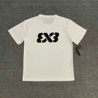 3x3 American Basketball Short Sleeve Mens North Carolina Blue Quick-Dry Breathable Ice Silk Mesh Spo