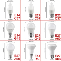 2PCS LED Light Bulbs AC220-240VE27 E14 B22 5W 9W 15W 24W LED Bulb High Lumen LED Bulbs GU10 Standard Base Lighting Bombilla
