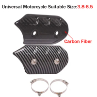 Universal Motorcycle Exhaust Pipe Heat Shield Protector Carbon Fiber Cover Guard Anti-scalding Cover For CB650F Z900 TMAX530 CB