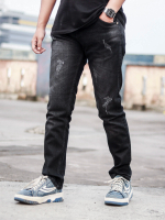 Ferskillend Celana jeans panjang pria sobek Tiger Claw CMJEE 01 streach jeans skinny Black Tiger Cla