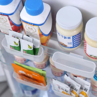 2Pcs Japanese Style Frosted Translucent Kitchen Refrigerator Sundries Mini Storage Hanging Rack Fridge Item Holder Clip Shelf