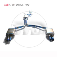 HMD Titanium Alloy Exhaust System is Suitable catback For Audi A6 A7 3.0T Auto Modification Electronic Valve Catback Pipe