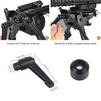 Tactical Quick Adjust Swivel Harris Bipod Pivot Lock Rifle Mount Bipods Adapter Hunting Gun Bipods Black