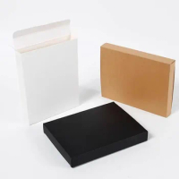 20pcs Flat Style Kraft Paper Box Mask Packaging Box Photo Postcard Storage White Brown Black Universal Gift Boxes