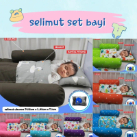 Selimut bayi set ( 1 selimut , 1 bantal peyang, 2 guling )