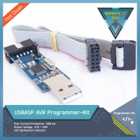 USBISP USBASP Arduino AVR 10Pin to 6pin Converter USB Dev Board Coding Programmer Burner Downloader 