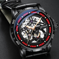 AILANG Skeleton Men's Watches Top Brand Luxury Business Automatic Mechanical Watch Men Waterproof Sport Wrist Watches Relogio