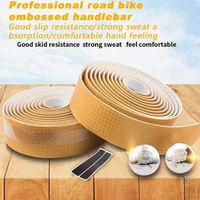 Road Bike Handle Bar with Bar-plug Anti-skid Cycling Damping Grips Wraps Rubber Foam Breathable Tapes Yellow