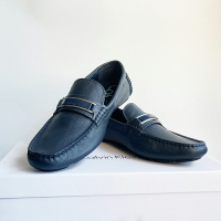美國百分百【Calvin Klein】鞋子 CK 皮革 休閒鞋 樂福鞋 Loafer 皮鞋 豆豆鞋 男鞋 深藍 J862