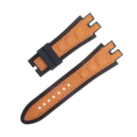FKMBD Fit For Roger Dubuis Strap For EXCALIBUR Series 28mm Nubuck Leather Belt Silicone Watch Band Accessories