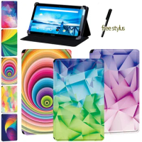Watercolor Cover Case for Lenovo Smart Tab P10 10.1 Inch/Lenovo Tab P10 - Soft Leather Stand Casual Tablet Case + Free Stylus