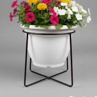 Standing Pot Besi Diameter 20cm Tinggi 20cm Minimalis Rak Bunga Tanaman Hias Modern