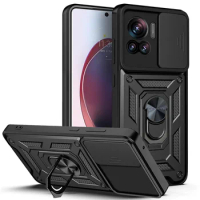 Coque For Motorola Moto Edge 30 40 Neo Ultra Lite Fusion S30 X30 Pro E13 Case Cover Push Window Lens Coverage Ring Bracket Etui